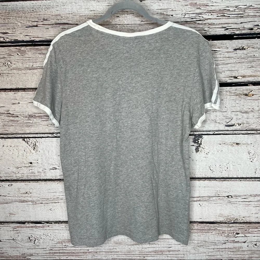Adidas Classics 3-Stripes Tee Heather Gray Grey Small Cotton Tee Short Sleeve - Picture 3 of 11